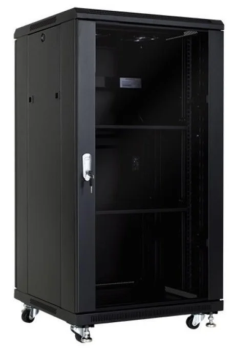 Rack 19" 18U 600X600 Pta. Cristal y Trasera Ciega
