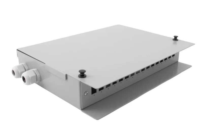Caja fibra óptica metálica 16 fibras SC/ST Simplex ó 16 LC Dúplex