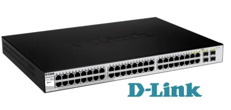 Switch 19” D-Link 44 puertos Gigabit Cobre + 4 slot SFP Semi Gestionable