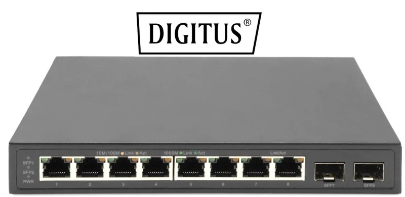 Switch DIGITUS 8 puertos Gigabit + 2 puertos Gigabit SFP