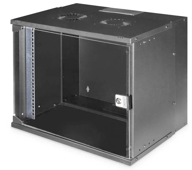 Rack Mural 19" 9U F400mm. Puerta Cristal