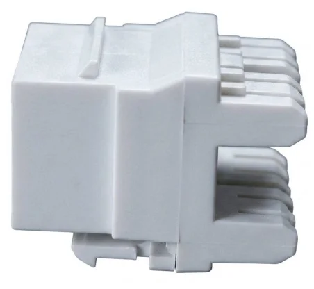 Conector RJ45 Hembra CAT6A 180º, Color Blanco