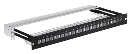 Patchpanel 19" 1U 24 Huecos KEYSTONE. Extraíble con bandeja