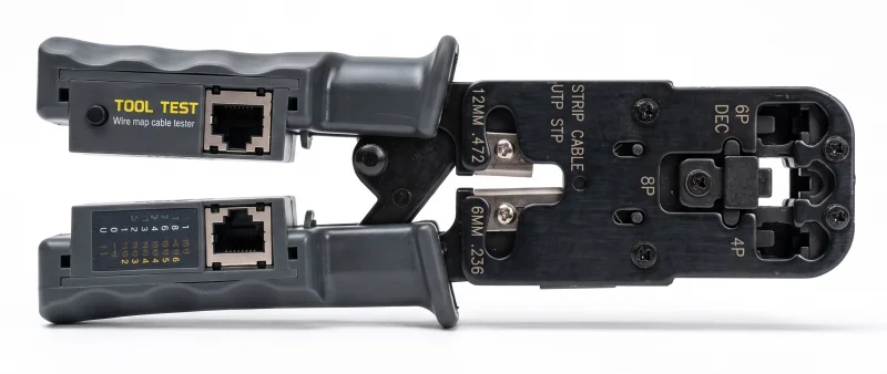 Tenaza Crimpadora 4/6/8 Pares con Tester