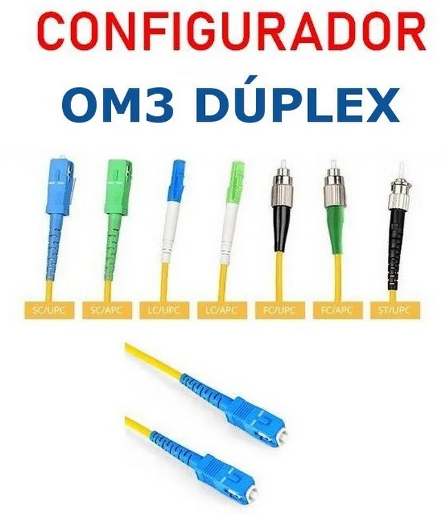 Configurador Latiguillo Fibra óptica OM3 Dúplex 5 metros