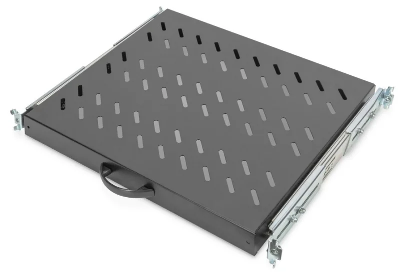 Bandeja Telescópica 1U para Rack suelo. Fijación 4 puntos. Con tirador