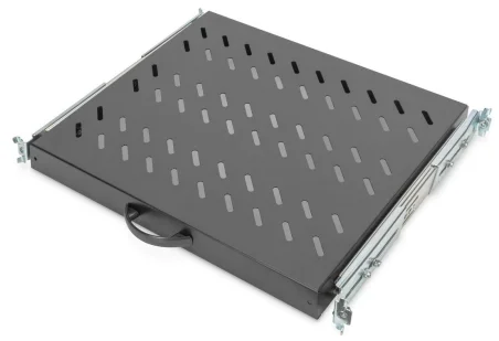 Bandeja Telescópica 1U para Rack suelo. Fijación 4 puntos. Con tirador