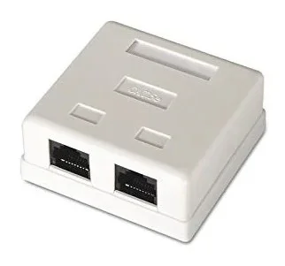 Roseta de superficie CAT6 FTP con 2 conectores RJ45