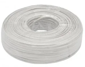 Cable plano telefonico 4 hilos (bobina 100mts) Blanco