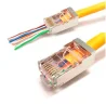 Conector macho RJ45 CAT6 FTP pasante cable rigido s/guía.   bolsa 100 unidades.