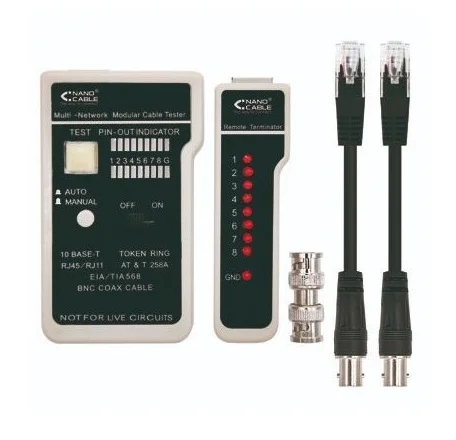 Tester para cable RJ45, RJ11, RJ12 Y BNC