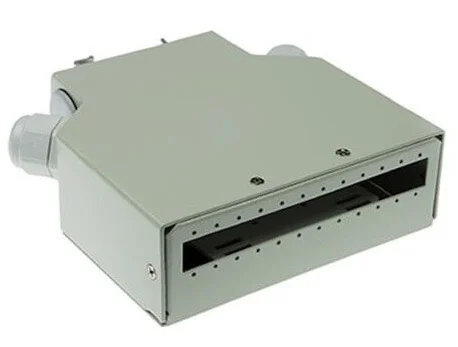 Caja fibra óptica carril DIN, 12 puertos