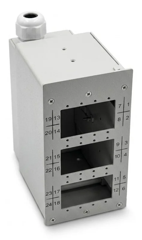 Caja fibra óptica carril DIN, 12 SC DÚPLEX