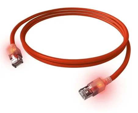 Latiguillo Cat.6A S/FTP Rojo DualBoot LED (Varias medidas)