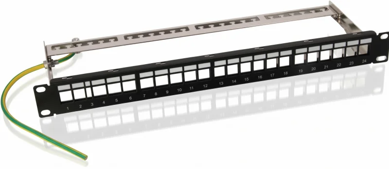 Patchpanel 19" 1U 24 Huecos KEYSTONE Con Bandeja