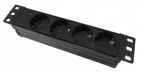 Regleta 10" 1U 4 Schuko Sin Interruptor PVC
