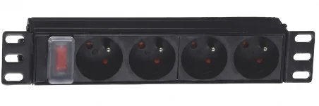 Regleta 10" 1U 4 Schuko Con Interruptor PVC