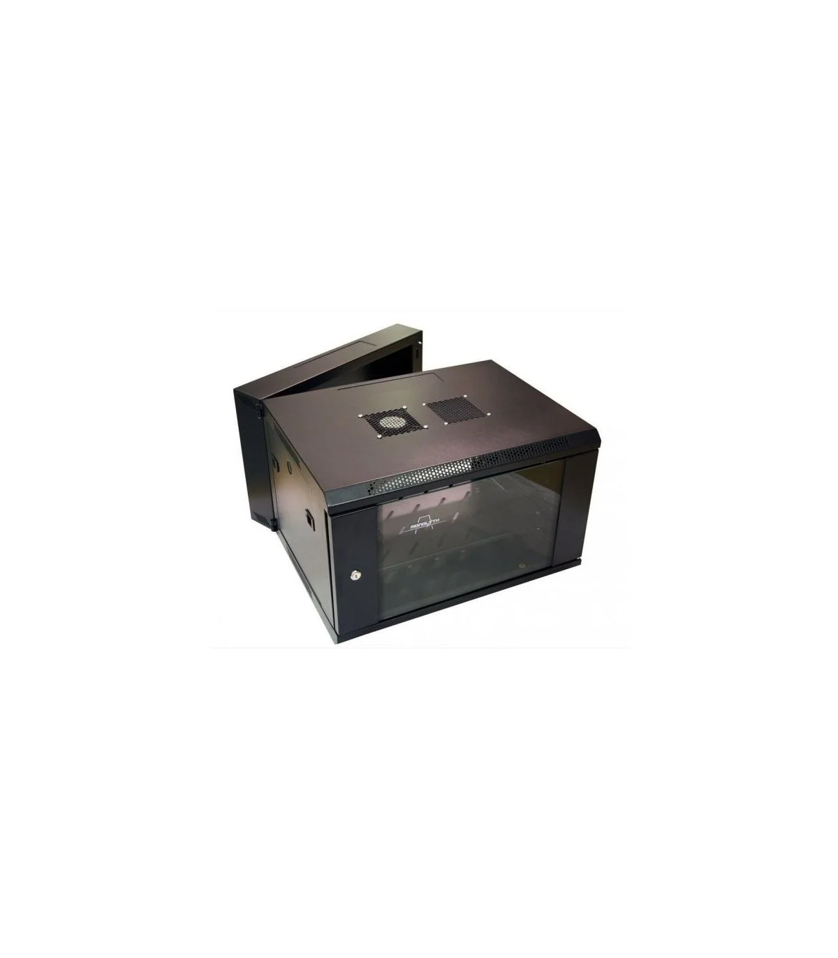 Rack mural 19" 15U 2C F550. Puerta Cristal
