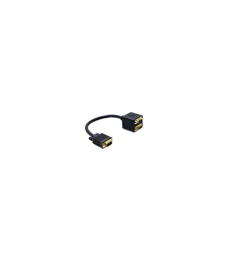 Cable Bifurcador SVGA 1 HDB15 Macho a 2 HDB15 Hembra, ORO 20cm