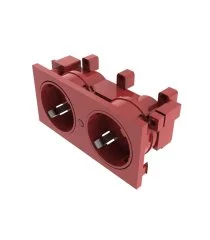 Shucko doble con protección para caja de mecanismos ROJO