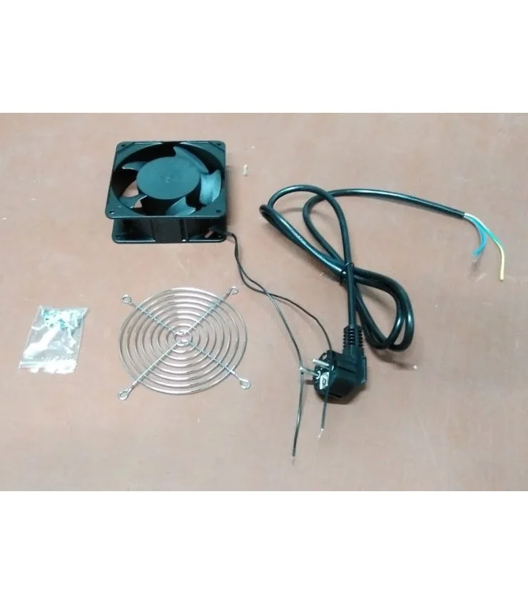 Kit 1 Ventilador 220V 119x119x38mm + cable + rejilla