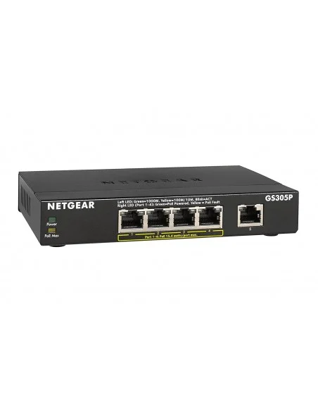 Switch NETGEAR Gigabit Ethernet Plus PoE 5 puertos (63W)