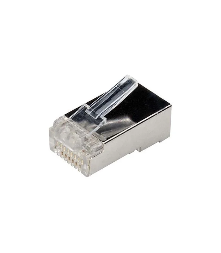 Conector macho RJ45 CAT6 FTP 8 Hilos Sin Guía.  bolsa 100 unidades.