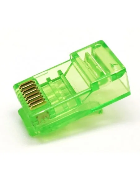 Conector macho RJ45 CAT6 UTP Sin Guía VERDE.   bolsa 100 unidades.