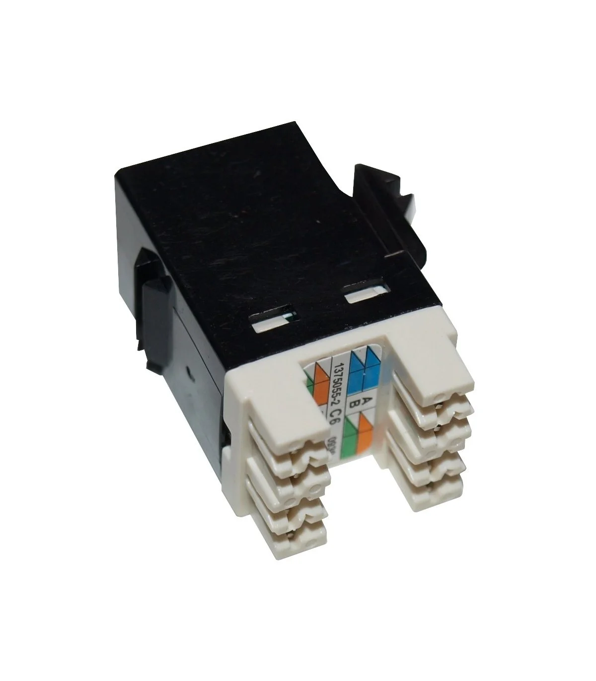 Conector RJ45 CAT6 UTP 180º Negro Hembra Tipo AMP