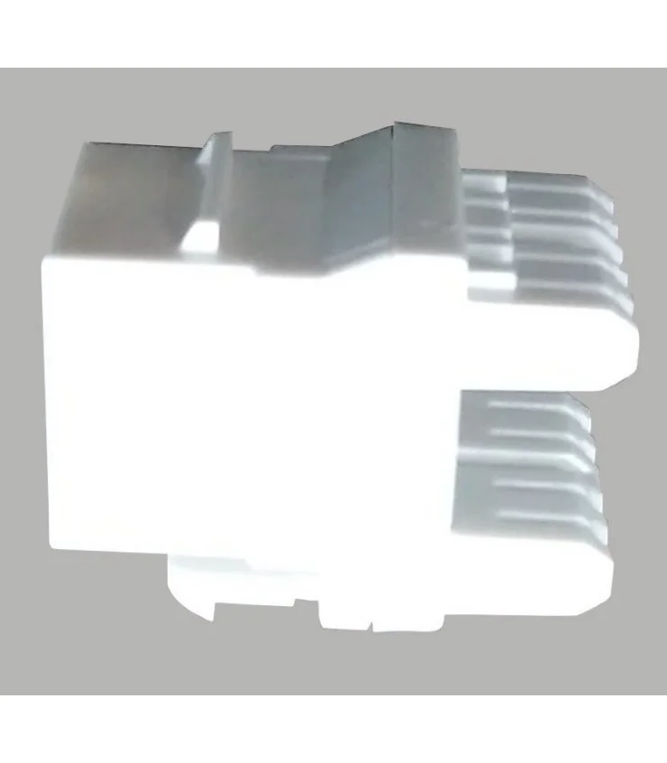 Conector RJ45 Hembra CAT6A 180º, Color Blanco