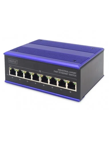 Switch 8 Ptos 10/100 Mbps. Carril DIN Industrial