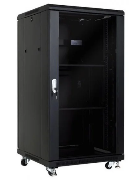 Rack 19" 27U 600X1000 Pta. Cristal y Trasera Ciega