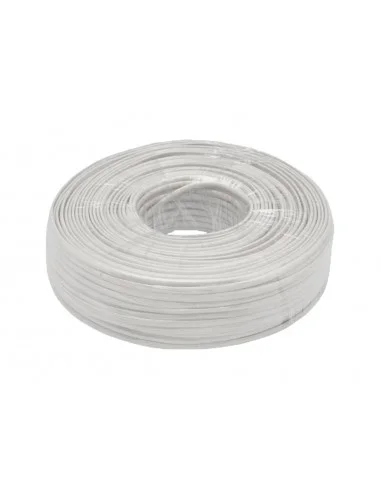 Cable plano telefonico 4 hilos (bobina 100mts) Blanco
