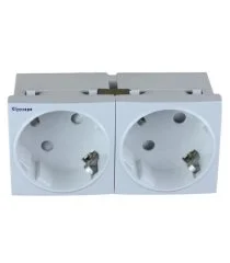 Schucko doble para perfil plus blanco