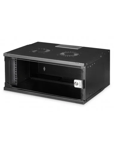 Rack Mural 19" 4U F400mm. Puerta Cristal. 19"