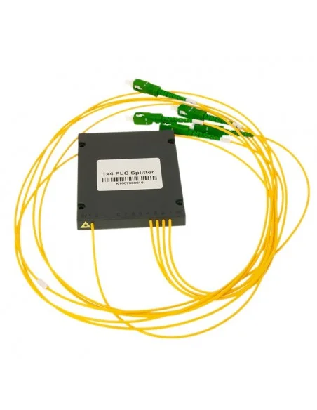 Splitter 1x4 SC/APC monomodo PLC ABS 2,0 mm. 1 metro AMARILLO