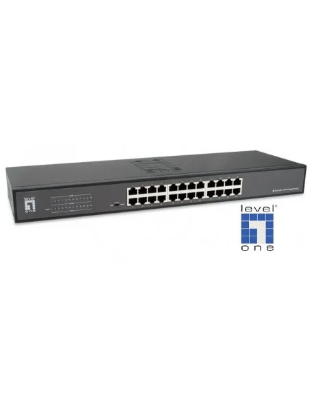 Switch LEVEL ONE 19" 24 puertos Gigabit no gestionables