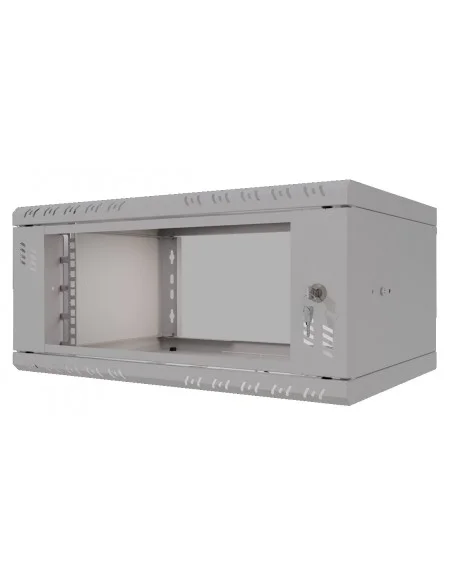 Rack Mural 19" 4U F350mm. Puerta de cristal. color GRIS (DESMONTADO)