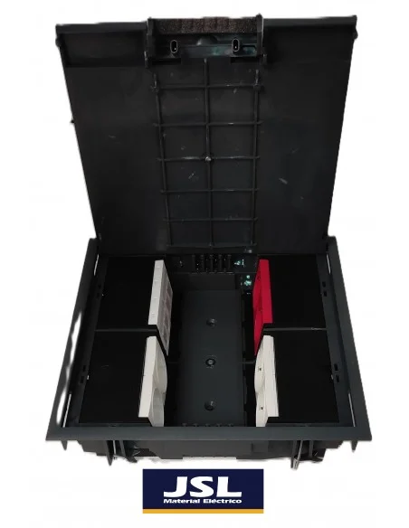 Kit Caja de empotrar en suelo 6 Schukos y 4 huecos RJ45
