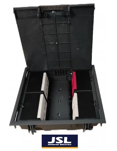 Kit Caja de empotrar en suelo 4 Schukos y 8 huecos RJ45