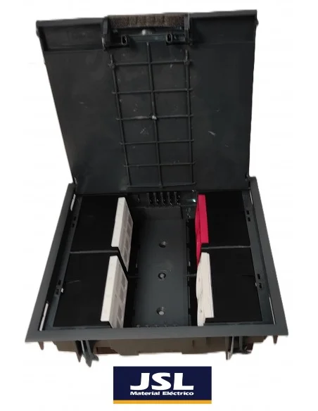Kit Caja de empotrar en suelo 4 Schukos y 8 huecos RJ45
