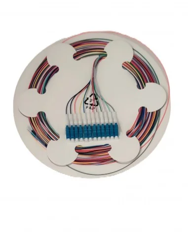 Pigtail Fibra Óptica 2 M LC/UPC 9/125 Monomodo 12 Hilos multicolor