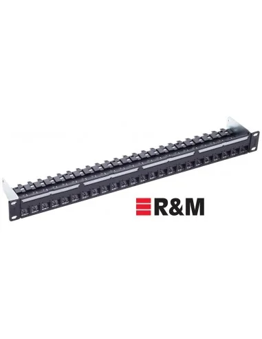 Patch Panel 24-Puertos Cat. 6A, Negro, Vacío