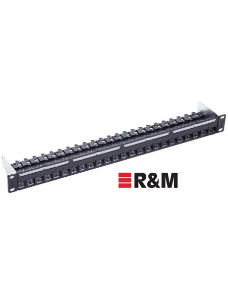 Patch Panel 24-Puertos Cat. 6A, Negro, Vacío
