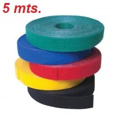 Cinta Velcro 10mm de Ancho. Rollo 5 mts. Colores.