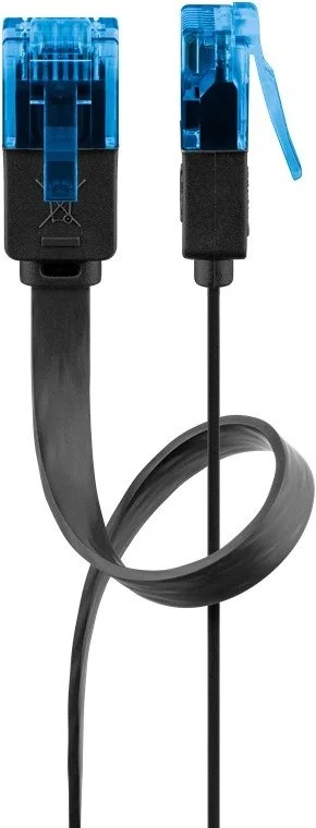 Latiguillo Plano RJ45 Cat6A UTP Negro (Varias medidas)