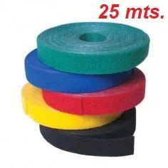Cinta Velcro 10mm de Ancho. Rollo 25 mts. Colores.