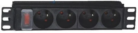 Regleta 10" 1U 4 Schuko Con Interruptor Aluminio