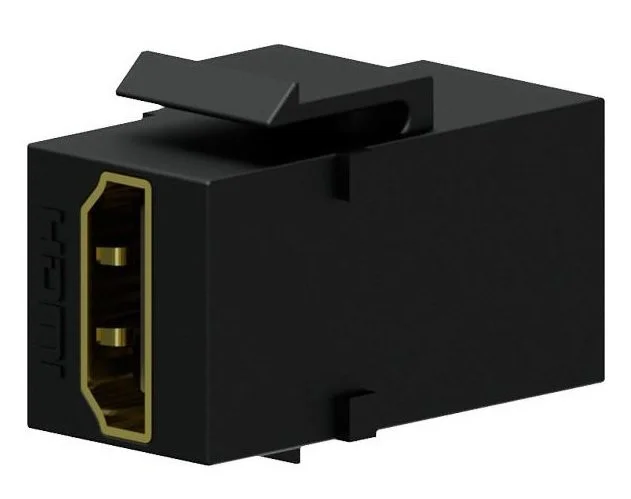 Conector HDMI tipo Keystone para panel o roseta. Negro