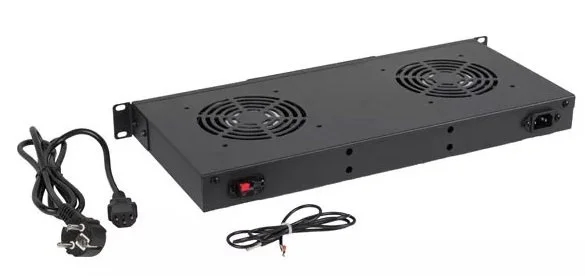 Termoregulador 19" Lamberg 1U con termostato digital y 2 ventiladores.